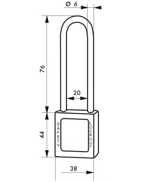 Cadenas de consignation LOTO Lockout Tagout 38 mm anse haute inox Ø 6 violet