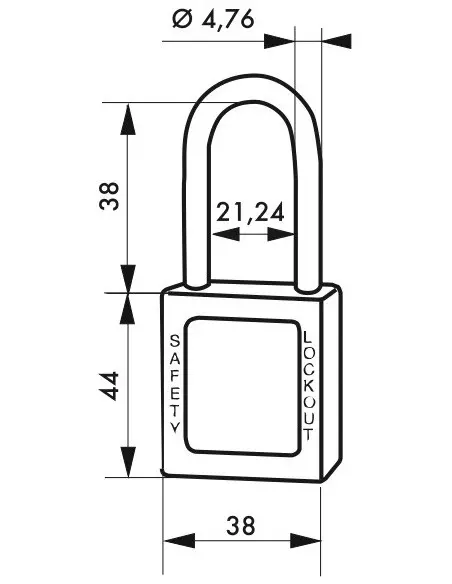 Cadenas de consignation LOTO Lockout Tagout 38 mm anse inox Ø 4,76 bleu