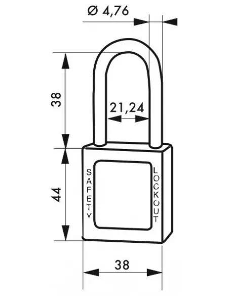 Cadenas de consignation LOTO Lockout Tagout 38 mm anse inox Ø 4,76 jaune