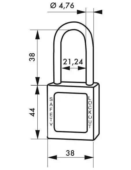 Cadenas de consignation LOTO Lockout Tagout 38 mm anse inox Ø 4,76 marron