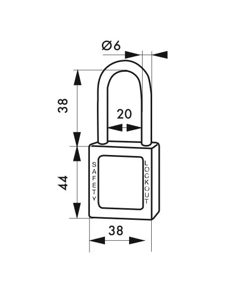 Cadenas de consignation LOTO Lockout Tagout 38 mm anse inox Ø 6 blanc