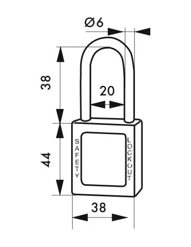 Cadenas de consignation LOTO Lockout Tagout 38 mm anse inox Ø 6 jaune Cadenas de consignation LOTO Lockout Tagout 38 mm anse inox Ø 6 jaune