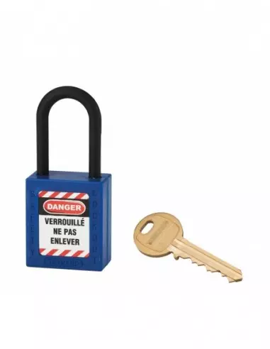 Cadenas de consignation LOTO Lockout Tagout 38 mm anse nylon Ø 6 bleu