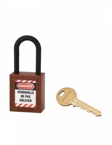 Cadenas de consignation LOTO Lockout Tagout 38 mm anse nylon Ø 6 marron