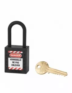 Cadenas de consignation LOTO Lockout Tagout 38 mm anse nylon Ø 6 noir