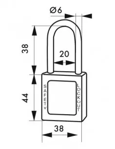 Cadenas de consignation LOTO Lockout Tagout 38 mm anse nylon Ø 6 noir 2