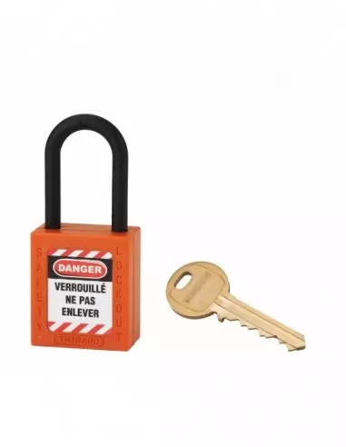 Cadenas de consignation LOTO Lockout Tagout 38 mm anse nylon Ø 6 orange