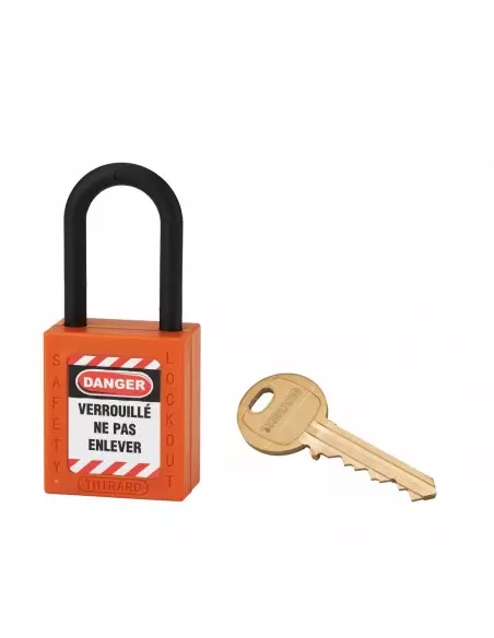 Cadenas de consignation LOTO Lockout Tagout 38 mm anse nylon Ø 6 orange