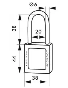 Cadenas de consignation LOTO Lockout Tagout 38 mm anse nylon Ø 6 rouge 2