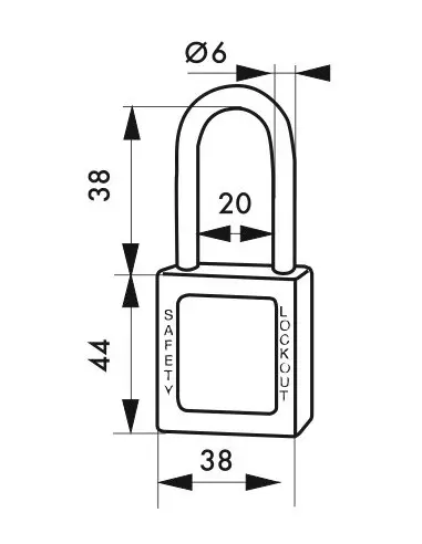Cadenas de consignation LOTO Lockout Tagout 38 mm anse nylon Ø 6 rouge Cadenas de consignation LOTO Lockout Tagout 38 mm anse nylon Ø 6 rouge