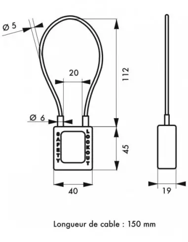 Cadenas de consignation LOTO Lockout Tagout 38 mm câble inox gainé Ø 6 x 150 mm - 1 clé vert Cadenas de consignation LOTO Lockout Tagout 38 mm câble inox gainé Ø 6 x 150 mm - 1 clé vert