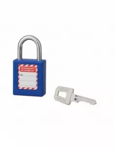 Cadenas de consignation 40mm bleu anse acier 25mm 1 cle varié 2