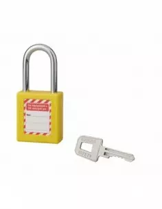 Cadenas de consignation LOTO Lockout Tagout 40 mm anse acier Ø 6 x 38 mm jaune 2