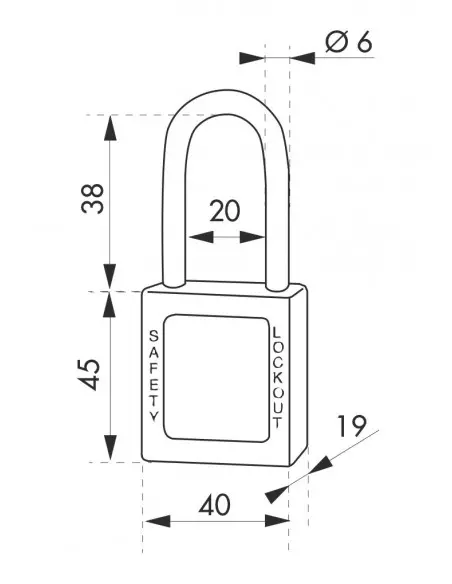 Cadenas de consignation LOTO Lockout Tagout 40 mm anse acier Ø 6 x 38 mm rouge