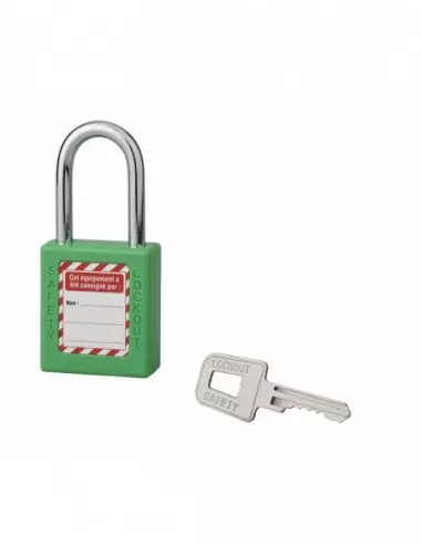 Cadenas de consignation LOTO Lockout Tagout 40 mm anse acier Ø 6 x 38 mm vert Cadenas de consignation LOTO Lockout Tagout 40 mm anse acier Ø 6 x 38 mm vert