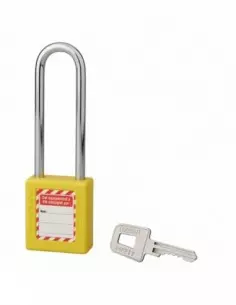 Cadenas de consignation LOTO Lockout Tagout 40 mm anse acier Ø 6 x 76 mm jaune 2