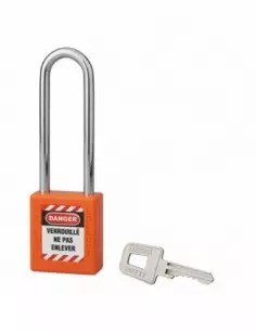 Cadenas de consignation 40mm orange anse acier 76mm 1 cle varié