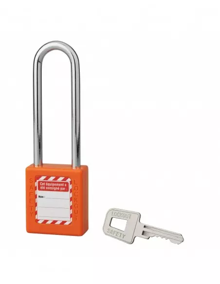 Cadenas de consignation 40mm orange anse acier 76mm 1 cle varié