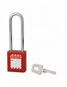 Cadenas de consignation LOTO Lockout Tagout 40 mm anse acier Ø 6 x 76 mm rouge 2