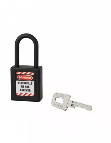 Cadenas de consignation LOTO Lockout Tagout 40 mm anse nylon Ø 6 x 38 mm noir