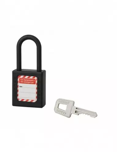 Cadenas de consignation LOTO Lockout Tagout 40 mm anse nylon Ø 6 x 38 mm noir Cadenas de consignation LOTO Lockout Tagout 40 mm anse nylon Ø 6 x 38 mm noir