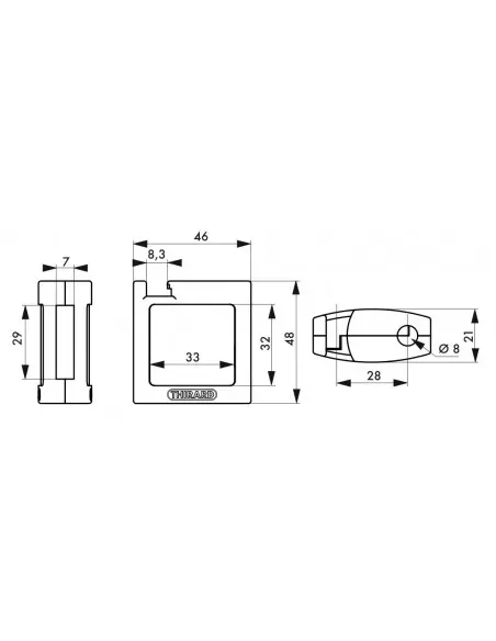 Ensemble coque abs av + ar grise pour cadenas m3 - 40 mm