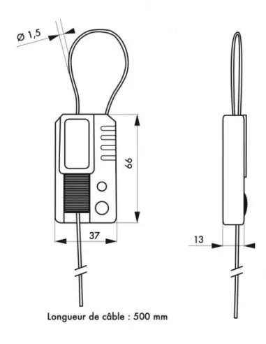 Mini cable de consignation Ø 1,5mm x 0,295m Mini cable de consignation Ø 1,5mm x 0,295m