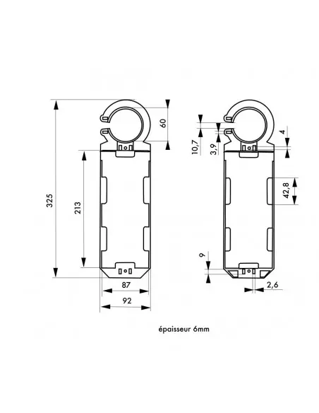 Support tag echaffaudage avec étiquette 92 x 325mm