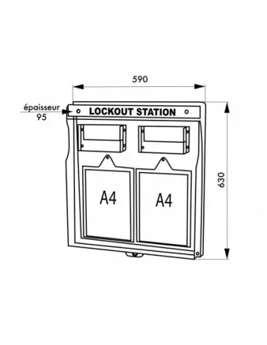 Armoire de consignation procédure h630mm x l585mm x p100mm Armoire de consignation procédure h630mm x l585mm x p100mm