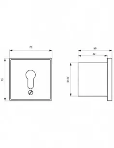 Contacteur à clé à encastrer sans cylindre 2