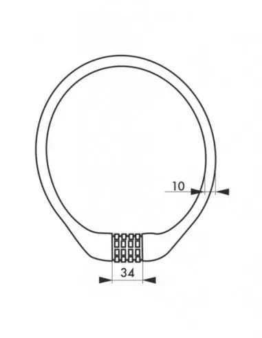 Antivol à câble Ø 10 longeur 0,60 m à combinaison modifiable Antivol à câble Ø 10 longeur 0,60 m à combinaison modifiable