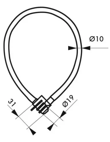 Antivol Ø 5 longeur 0,50 m combi. fixe Antivol Ø 5 longeur 0,50 m combi. fixe