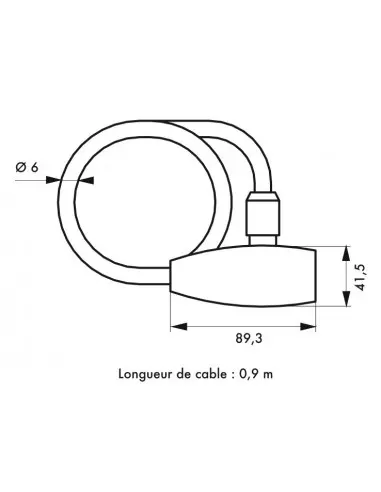 Antivol biker chaîne carré 6 longeur0,9 m Antivol biker chaîne carré 6 longeur0,9 m