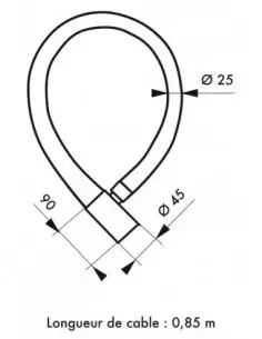 Antivol moto cable blindé Ø 25 longeur 0,85 m 2