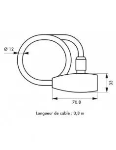 Antivol stunt câble Ø12 longeur 0,8 m 2