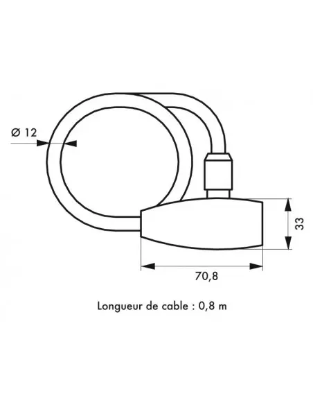 Antivol stunt câble Ø12 longeur 0,8 m