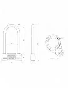 Antivol à combinaison avec câble Ø12mm x120cm 2