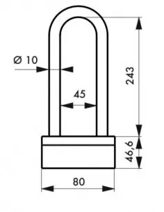 Antivol anse acier cémenté gainée Ø 10 larg: 70 mm, haut : 300 mm 2