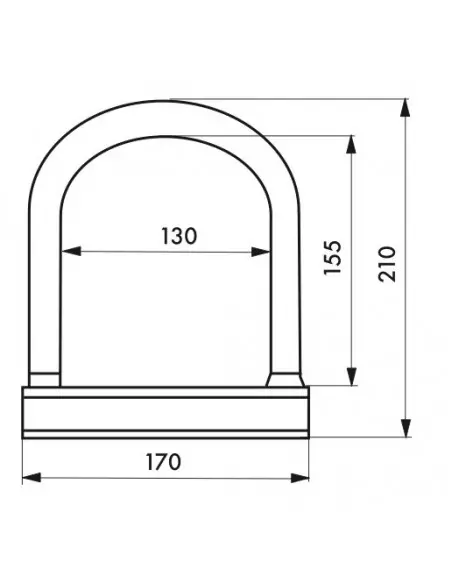 Antivol anse acier gainée Ø 16 larg: 170 mm, haut : 210 mm