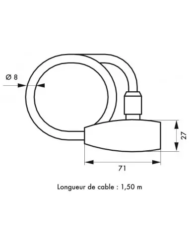 Jeu de 3 antivols à cable Ø 8 longeur 1,50 m avec support 6 clés Jeu de 3 antivols à cable Ø 8 longeur 1,50 m avec support 6 clés