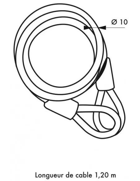 Cable Ø 10 longeur 1,20 m