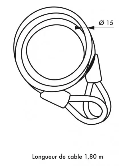 Cable Ø 15 longeur 1,80 m