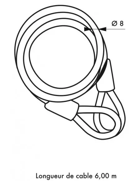 Cable Ø 8 longeur 6,00 m