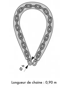 Chaine gainée pvc Ø 6 longeur 0,90 m 2