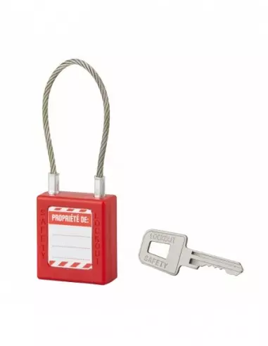 Cadenas à clé 40 mm câble acier Ø 3 x 150 mm - 1 clé Cadenas à clé 40 mm câble acier Ø 3 x 150 mm - 1 clé