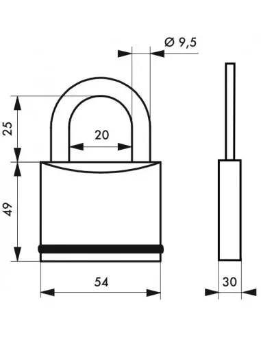 Cadenas à clé 720 - 54 mm Cadenas à clé 720 - 54 mm