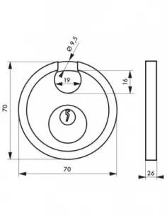 Cadenas à clé ASTRA 70 mm anse inox 2