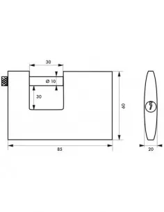 Cadenas à clé CARGO 85 mm transit 2 2