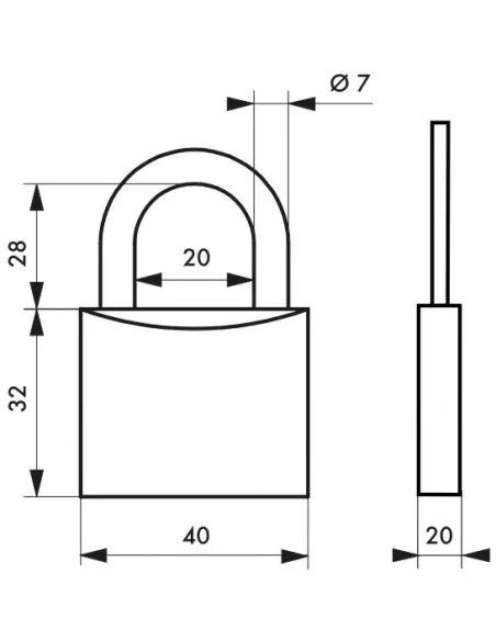 Cadenas à clé CINOX 40 mm