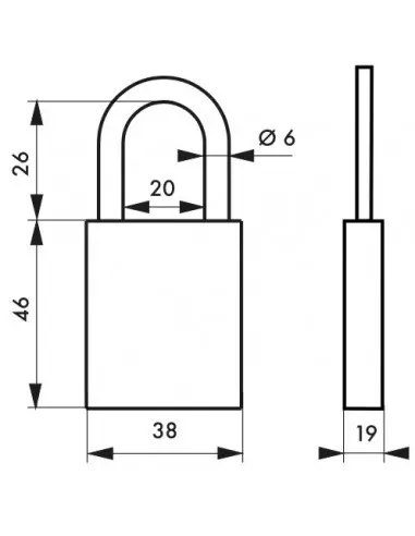 Cadenas à clé Cobble, aluminium, extérieur, anse inox, 38mm, jaune, 2 clés - THIRARD Cadenas à clé Cobble, aluminium, extérieur, anse inox, 38mm, jaune, 2 clés - THIRARD